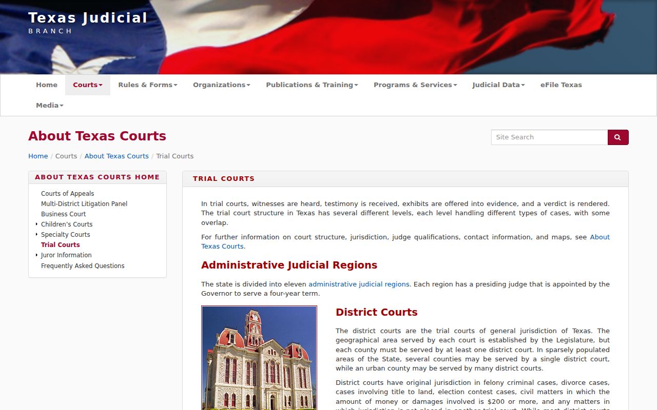 Briscoe County warrant records, Texas district county justice and municipal court structure